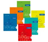 Campus - Libretas A5+ Cuadrícula Pauta 3x3mm, Tapa Básica, 48 Hojas, Pack de 6 Blocs Perfectos para Uso Escolar, Aprender a Escribir y Hogar, Colores Surtidos (6 Unidades)