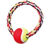 Juguete para Perros Trixie Anillo Cuerda con Pelota Tenis - Diversión Garantizada