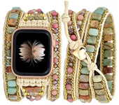 Bohemia Strap for Apple Watch Ultra Band 49mm 44mm 45mm 41mm 42mm 38 Handmade Natural Beads Bracelet Iwatch Series 8 7 6 Se 5 3