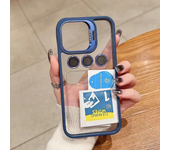 Luxury Transparent case iPhone 11 12 13 14 15 Pro Max Lens protective case Metal ring case shock-proof transparent back cover