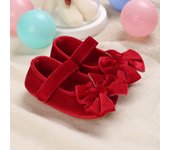 Baby Girls Princess Shoes Spring Autumn Toddlers Prewalkers Red Infant Soft Bottom First Walkers 0-18M Rubber Soled Antiskid