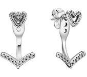 Pandora Pendientes de Corazón de Espina Wish de Plata de Lei con ciritas cúbitas/tamaño: 1,7 cm, Metal Precioso, Circonia cúbica, Viene con embalaje de Caja de regalo original.