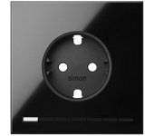 SIMON 100 - Tapa enchufe IO negro brillo negro brillo 10002041-138