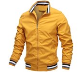 Autumn and Winter Men's Stand Collar Casual Zipper Jacket Outdoor Sports Coat Windbreaker Jacket for Men Waterproof Bomber