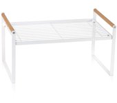 DAMDAM GO Soporte de Cocina de Metal Blanco y Asas de Madera