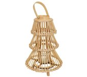 WANDERLUST DECO Farol Portavelas de Bambu Marron - Hecho a Mano - Iluminación de Ambiente