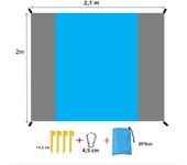 2x2.1m Portable Waterproof Sand Free Pocket Beach Blanket Large Lightweight Foldable Camping Picnic Mat for 4-6 Adults Outdoor