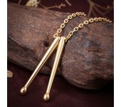Trendy Hip-Hop Stick Drum Pendant Necklace Women's Men's Necklace New Fashion Titanium Steel Metal Punk Accessorie Party Jewelry