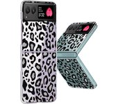 Leopard Pattern Clear Hard PC Folding Case For Motorola Razr50 Razr40 Razr 50 40 Ultra Transparent Shockproof Bumper Phone Cover