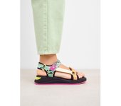 HOFF - Sandalias Deportivas SNAKE para Mujer - Diseño con Piel Tipo Serpiente y Detalles en Goma Fucsia y Verde Limón