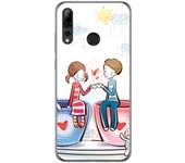 Tumundosmartphone Funda Gel Tpu para Huawei P Smart Plus 2019 diseño Café Dibujos