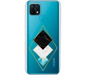 Funda compatible con Oppo A15 - Rombos Marmol Dorado