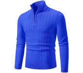 New Men's Pullover Warm Solid Color Half Zipper Sweater V-neck Long Sleeve Sweatwear Men's Knitted Sweatshirts Winter Top
