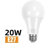 Bombilla LED de Ahorro de Energía para iluminación interior del hogar-E27, 20W, 2700-3500K, AC220-240V, Blanco, 1PC