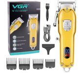Cortadora De Pelo VGR Para Hombres Metálica Completa Recortadora Eléctrica Sin Cable Profesional Para Barbero Corte De Pelo Rechargeable Set MOV