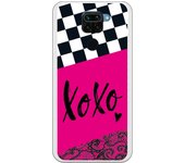 Funda compatible con Xiaomi Redmi Note 9 - Diseño Xoxo fondo rosa