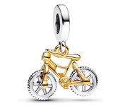 2024 New Gold Color I Love You Mom Bicycle Pendant Diy Bead Fit European 925 Sterling Silver Bracelet Bangle Jewelry Accessories
