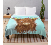 Fleece Throw Blanket Yak Highland Cow Home Decor,Cattle Portrait Art Super Soft Warm Plush Bed TV Blankets for Couch/Sofa/Travel