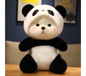 26cm New Kawaii Panda Plush Toy Soft Stuffed Bear Turn Into Panda Animal Doll Lovely Style Sleeing Pillow Cushion for Children