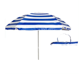 Sombrilla playa antiviento 180 o 200 cm, Max Air, marinera, forma octogonal, protección UV50 y revestimiento plateado, 8 varillas fibra de vidrio, mástil inclinable Ø28/32 mm, incluye funda con asa, con ventilación superior.pincho color se envía al azar.