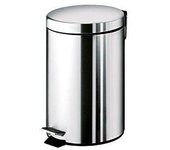 GEDY 27091300000 ARGENTA Papelera redonda 5 litros con pedal Cromo Brillo