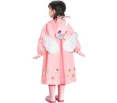 Chubasquero para niños, impermeable, bonito patrón, ligero, portátil, con capucha, ropa impermeable para niña, niño, rosa SW
