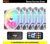 Aigo AM12 Rgb Fan Ventoinha PC Controladora 120mm Computer Case Fan Kit 6pin Water Cooler CPU Cooling Fans Argb 12cm Ventilador