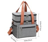 Bolsa de almuerzo cruzada de moda con aislamiento grueso y gran capacidad para uso comercial.