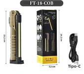 Super Bright LED+COB Flashlight Rechargeable Torch Portable Work Light Outdoor Camping Light with Portable Hook Magnet Design