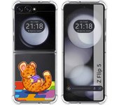 Funda Silicona Transparente para Samsung Galaxy Z Flip 5 5G diseño Leopardo Dibujos