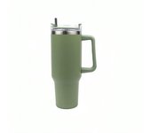 BLOOM STORE-Termo de vacío de acero inoxidable con pajita, taza de viaje térmica de café para el coche, botella de agua al aire libre.1200ml,Vaso Térmico de Acero Inoxidable de 40oz con Tapa y Pajita,A Prueba de Fugas, Portátil para Coche, Hogar, Oficina