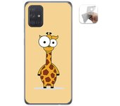 Tumundosmartphone Funda Gel Tpu para Samsung Galaxy A71 diseño Jirafa Dibujos