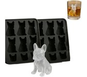 Molde para cubitos de hielo con forma de bulldog francés: bandeja de hielo 3D de silicona con forma de perro, moldes para paletas 3D de 6 cavidades, decoración original para amantes de los bulldogs (1 unidad)