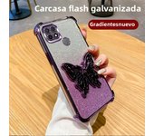 Luxury Glitter Butterfly Holder Phone Case for Oppo A60 A18 A38 A55 A56 A57 A77 A36 A35 A32 5G TPU Plating Protector Back Cover