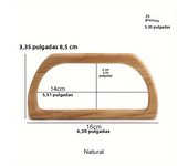 2PCS Natural Color Hexagonal Trapezoid Beach Straw Bag Woven Bag Handle Wooden Handbag Handle Replacement DIY Bag Accessories