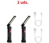 COB LED Folding Flashlight Portable Magnetic Work Light Lantern USB Rechargeable Emergency Repair Camping Torch Lamp With Hook