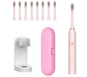 cepillo dientes electrico Cepillo de dientes eléctrico con blanqueamiento con temporizador inteligente, potente limpieza sónica, 6 modos, 8 cabezales de cepillo Duponts, 42.000 veces/min SO