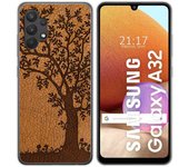 Tumundosmartphone Funda Gel Tpu para Samsung Galaxy A32 4G diseño Cuero 03 Dibujos
