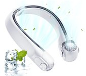 Ventiladores de Cuello recargable, veinticuatro portátiles sin Aspas, ventilador de enfriamiento de Cuello, ventilador de Cuello con flujo de aire de 360 °, mini VENTILADOR DE Cuello Colgante