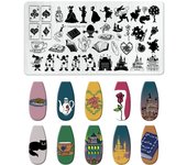 Peach Heart Nail Art Stamping Plate Sculpture Angel Flower Image Template Halloween Valentine's day Nail Art Manicure Tool