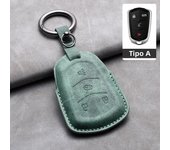 Leather Car Key Case Cover For Cadillac ATS CT6 CTS DTS XT5 Escalade ESV SRX STS XTS Key Fob Bag Keychain Keyring Accessories
