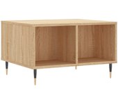vidaXL Mesa de centro madera contrachapada 60x50x36,5 cm Blanco, Negro, Blanco brillante Mesita de Salón o Comedor o Auxiliar Mesa de Café Meuble Salón