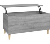 vidaXL Mesa de centro madera contrachapada 90x44,5x45 cm Blanco, Negro, Blanco brillante Mesita de Salón o Comedor o Auxiliar Mesa de Café Meuble Salón