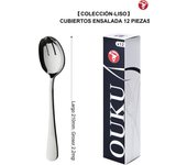Mr.Spoon Serie Liso,Set Cubiertos ensalada y Cuchillo mantequilla 2, 6, 12, 24 o 48 piezas,Acero inoxidable18/0,Económico y funcional,Set Cubiertos ensalada210mm,Cuchillo mantequilla165mm,Mango monobloque,Apto para lavavajillas,Para casa,hotel,restaurante