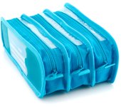 Office Box Estuche Porta Lápices Triple Escolar de Gran Capacidad en Polipropileno con Bordes Reforzados y Cierres de Cremallera E Identificador Frontal con Tarjeta Incluida– Colorline