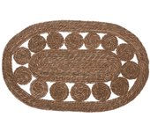 Tapete Oval Vegetal 80x50 Cm - Alfombra de Yute de Alta Calidad