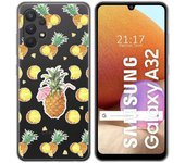 Tumundosmartphone Funda Gel Transparente para Samsung Galaxy A32 4G diseño Piña Dibujos