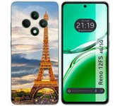 Tumundosmartphone Funda Silicona para Oppo Reno 12FS 4G / 12 FS 5G diseño Paris Dibujos