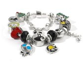 Disney The Nightmare Before Christmas Charms Bracelets Cute Jack Skellington Pendant Bangle Beads Bracelet for Women Jewelry