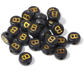 100-500PCS Acrylic Black Gold Color A-Z 26 Letter Beads Round Shape Alphabe Beads for Jewelry Making DIY Bracelet Accessories